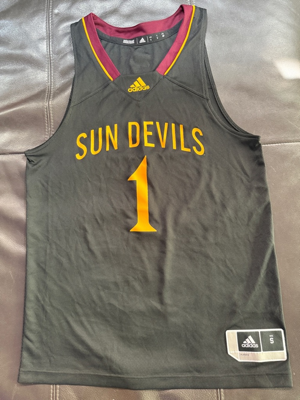 Adidas Black & Gold Sun Devils Basketball Jersey #1.